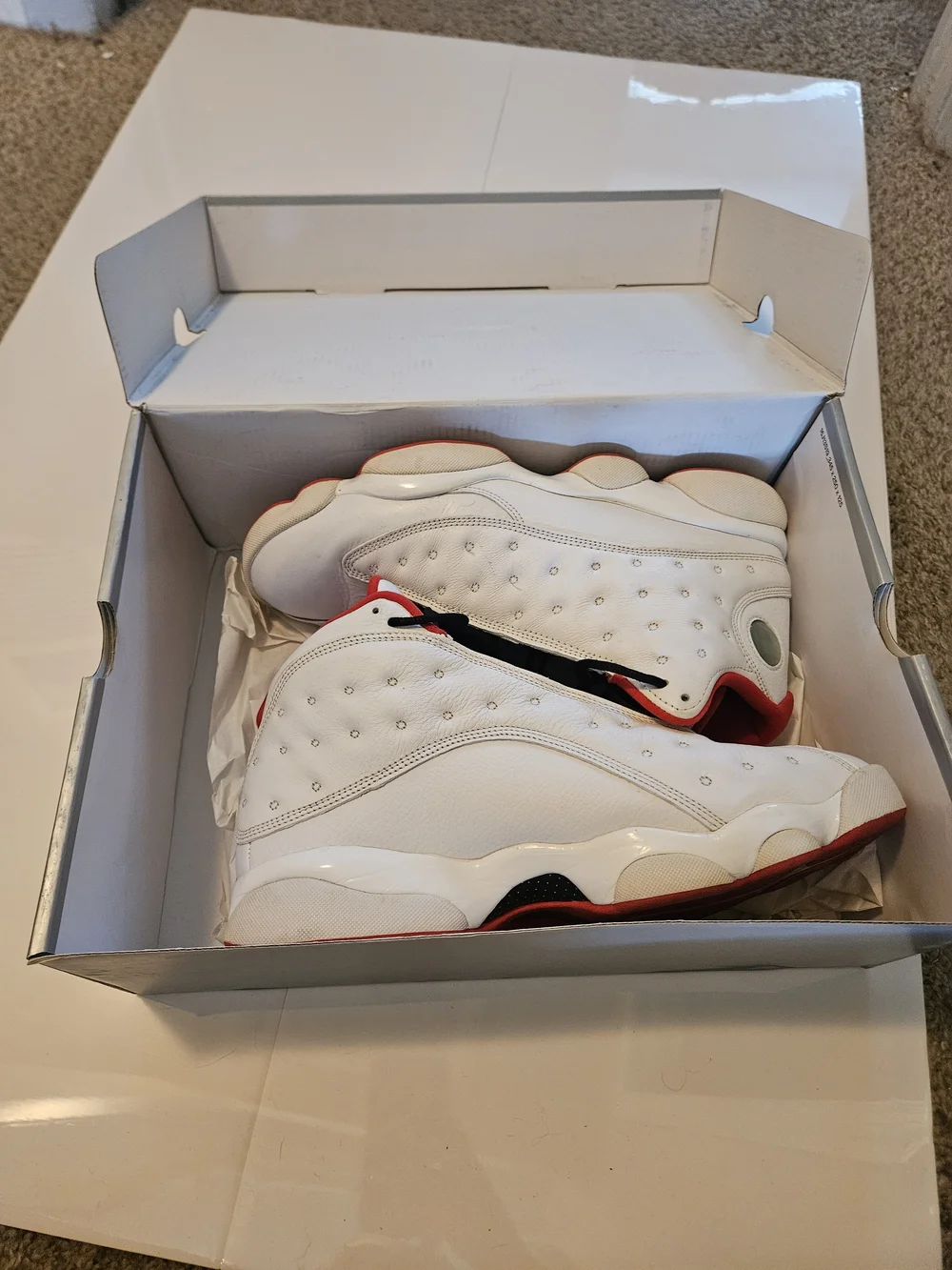 Jordan White, Red & Black Retro Basketball Sneakers